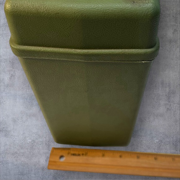 Vintage 1970's Sterling Plastics File‎ Storage Box in Army Green File Folders - Picture 4 of 11